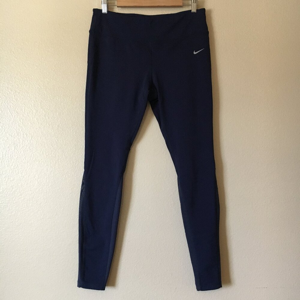 Nike Epic Lux Tights Leggings XL Running Dri-Fit Navy Blue Gym Workout